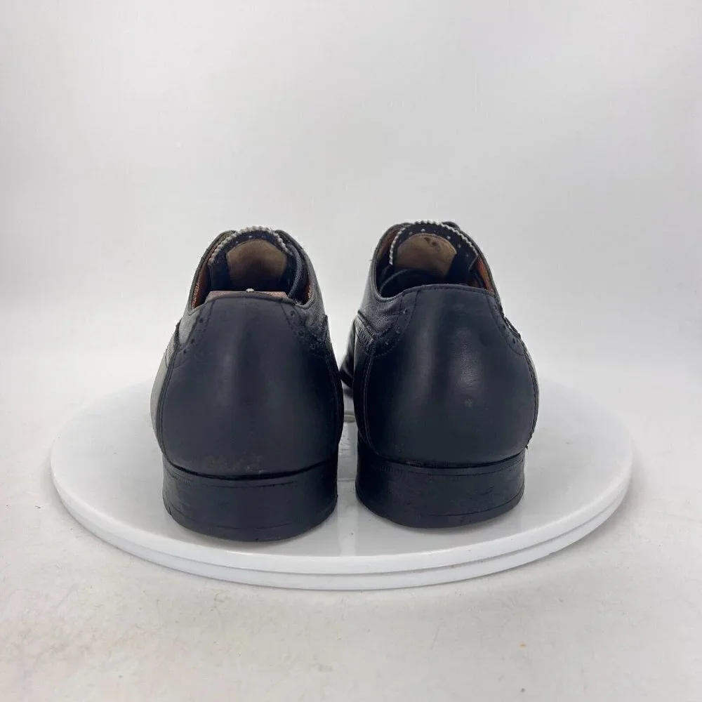 Brooks Brothers Men Size EU 40 US 7 Black Leather Wingtip Oxford Dress Shoes